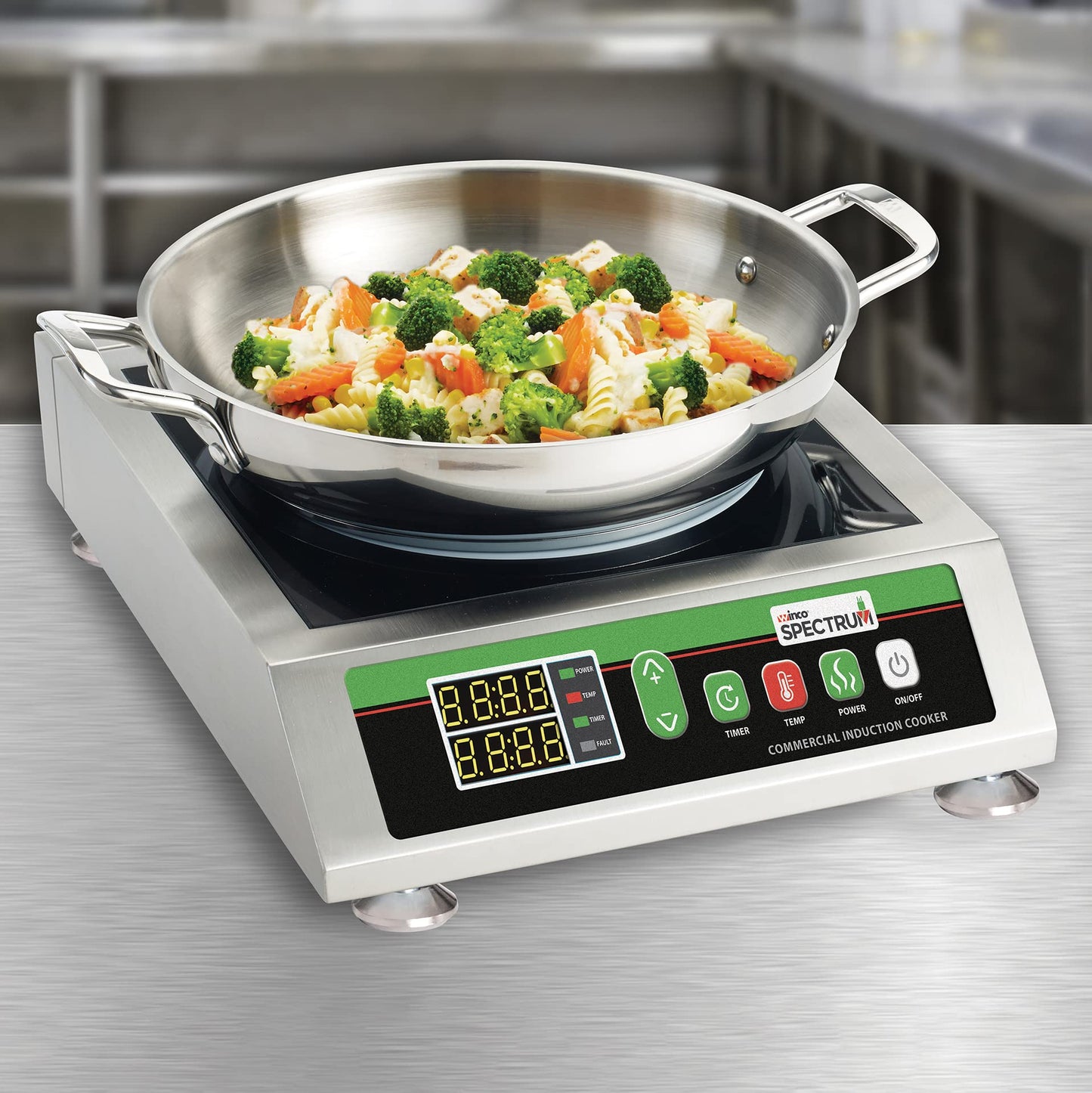1800W Silver Black Induction Cooktop Burner (1800 W (120V) / Countertop / Silver/Green/Black)