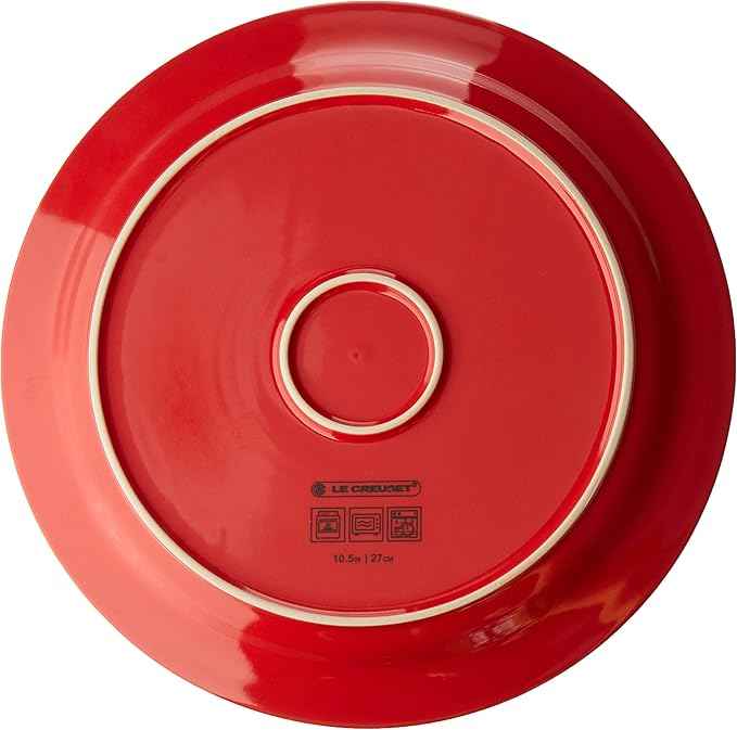 Le Creuset Stoneware Set of 4 Dinner Plates, 10.5" each, Cerise