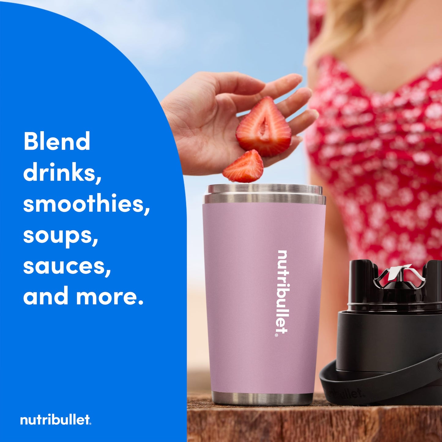 Flip Portable Blender with Insulated Cup (20 oz / Lavender)