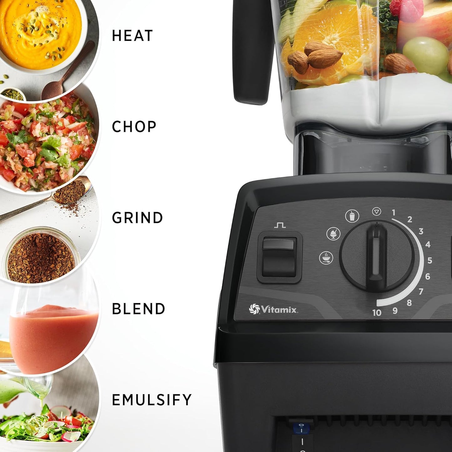 Vitamix Explorian Professional Grade Blender, 3 Presets: Smoothie, Frozen Dessert and Hot Soup, 64oz Pitcher, Slate (Renewed Premium)