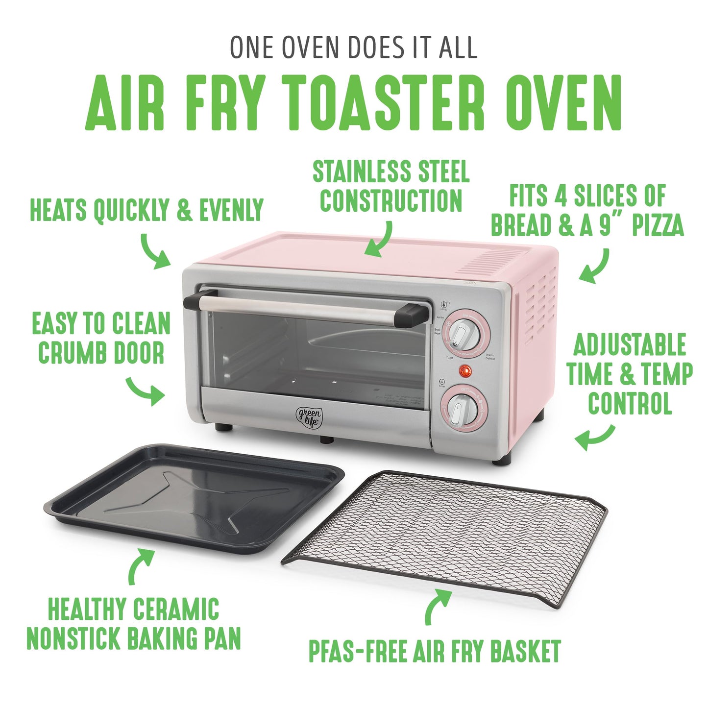 Countertop Toaster Oven Air Fryer Stainless Steel (Countertop Toaster Oven Air Fryer / Pink)