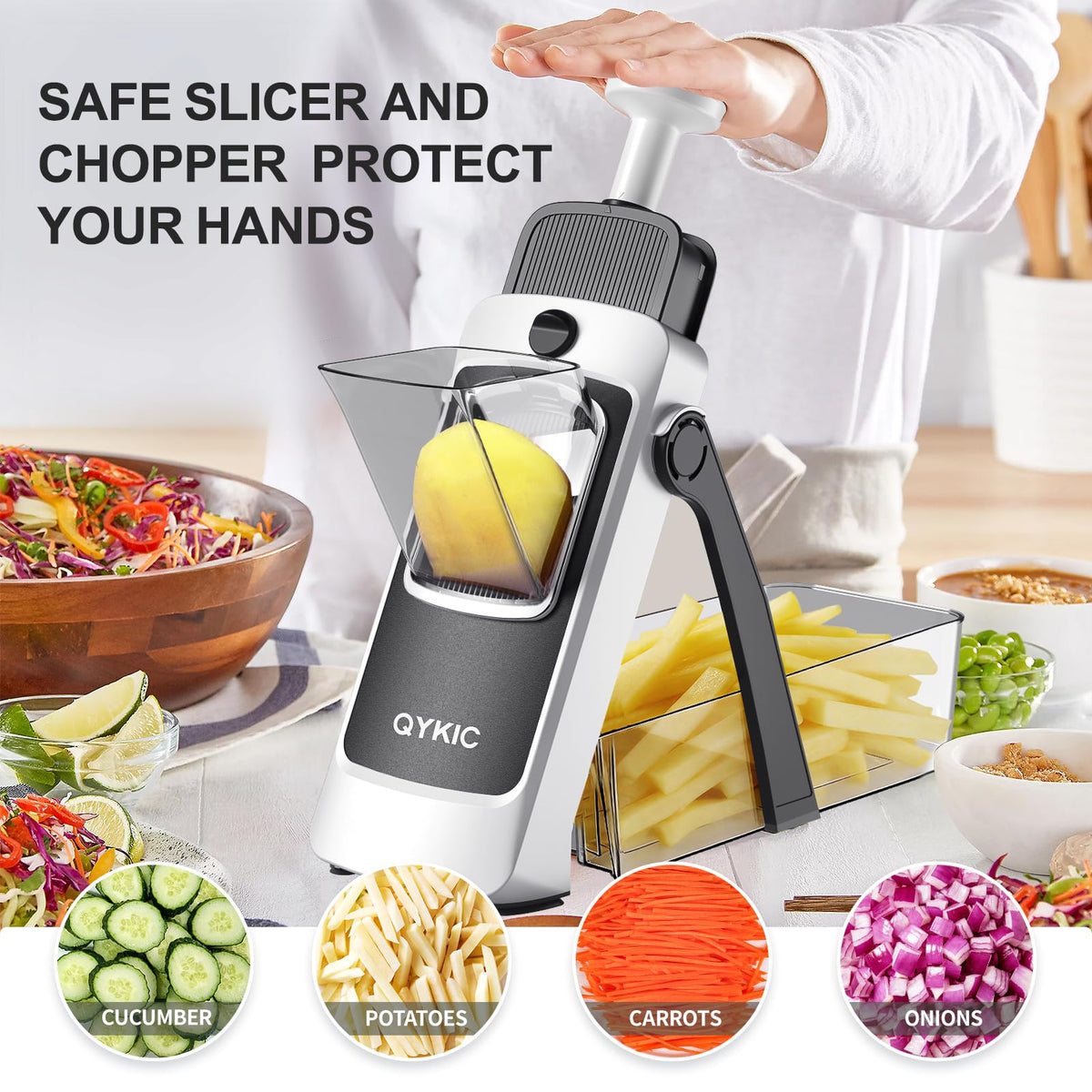 Mandoline Slicer for Kitchen (S4 Gray)