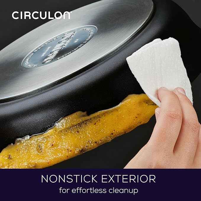 Circulon Symmetry Hard Anodized Nonstick Frying Pan Set / Skillet Set - 10 Inch and 12 Inch, Black