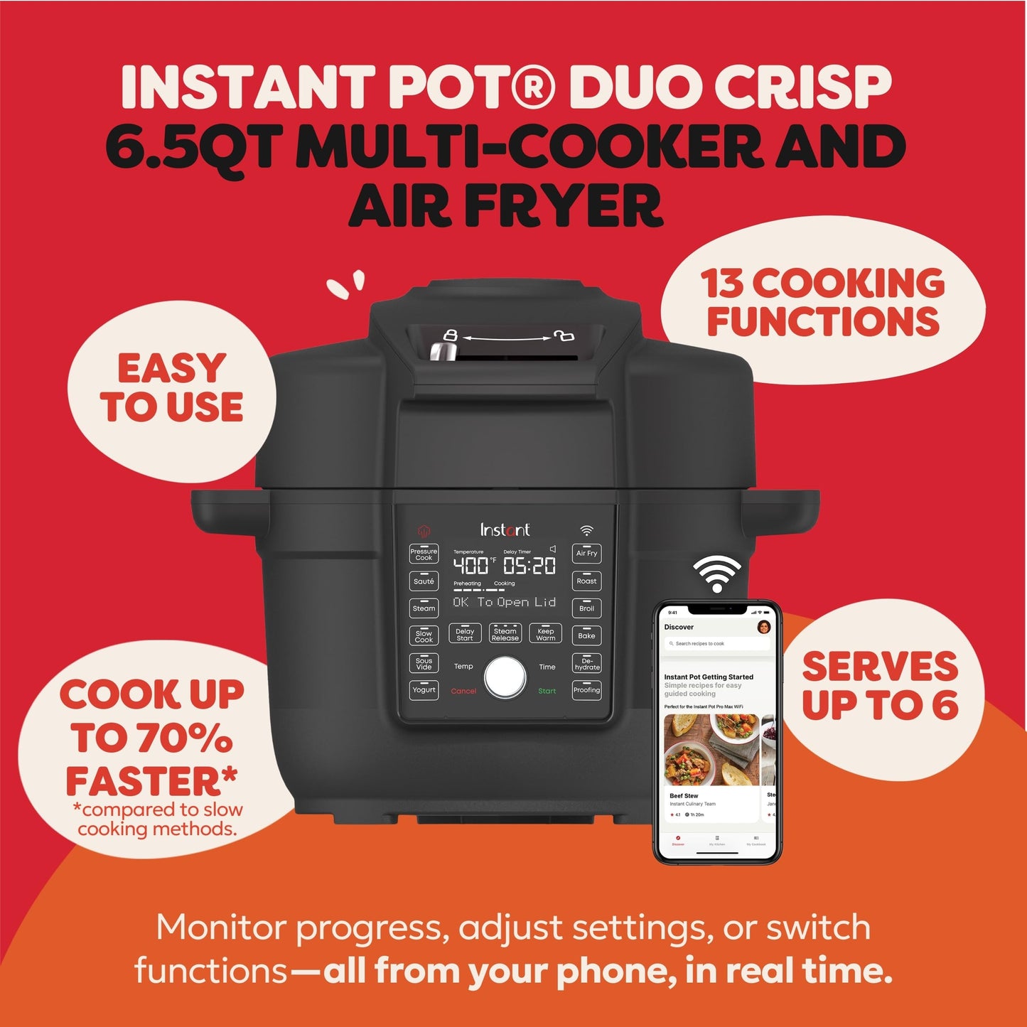 InstantPot Duo Crisp Ultimate 6.5Qt 13 (Wi-fi)