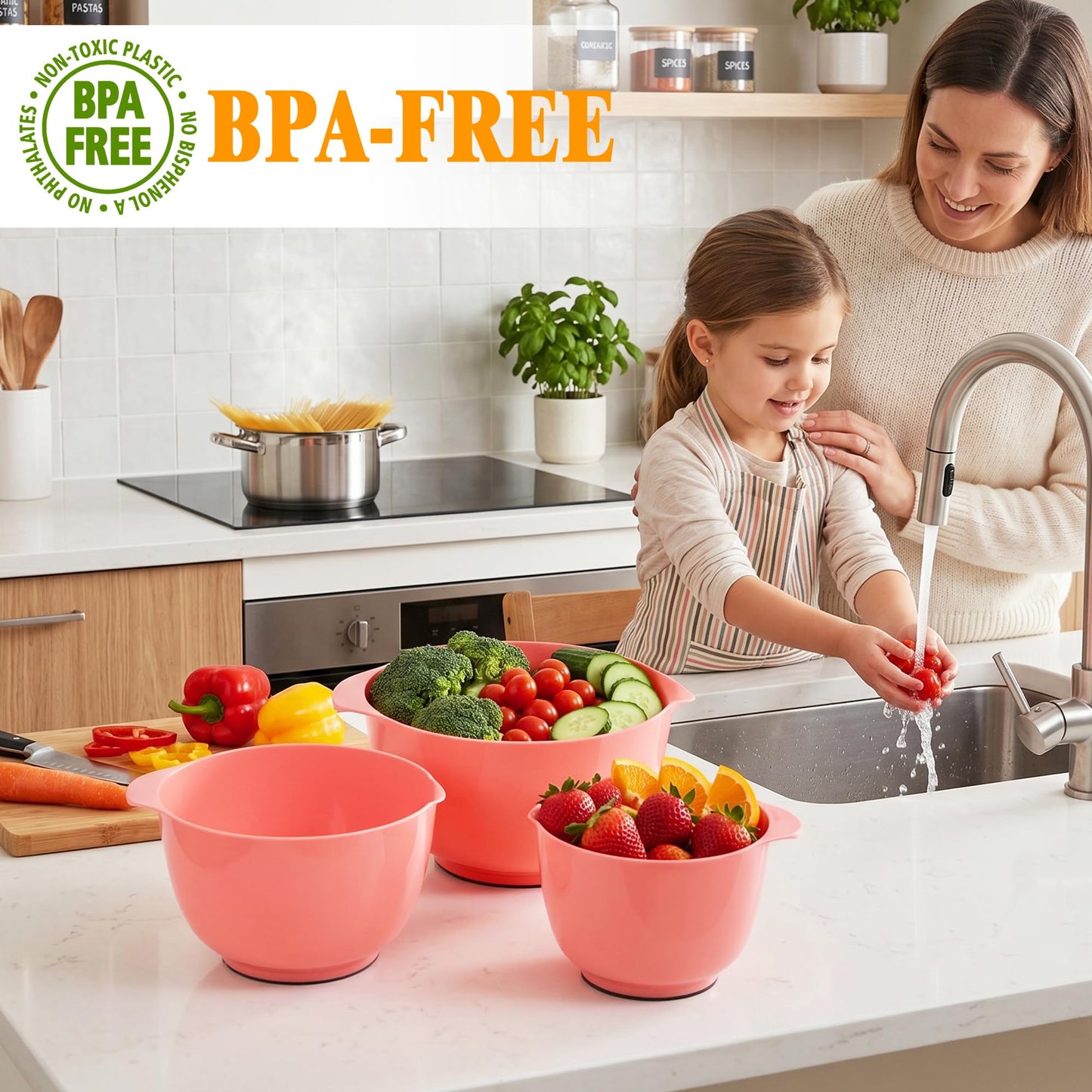 Classic Mixing Bowls Set of 4 (Red)