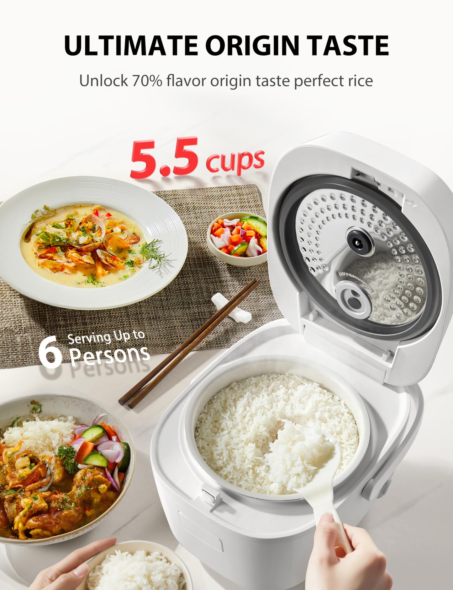 OriginTaste Rice Cooker 5.5 (OriginTaste 5.5 Cups Uncooked)
