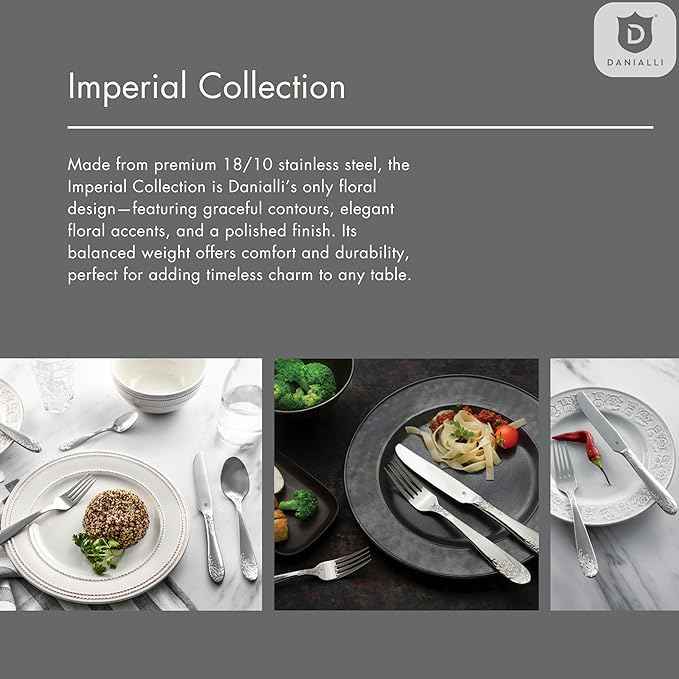 Modern Silverware Set, 18/10 Stainless Steel Flatware, Mirror Finish, Dishwasher Safe, Elegant Cutlery for Home and Dining, Built to Last (20-Piece, Imperial)