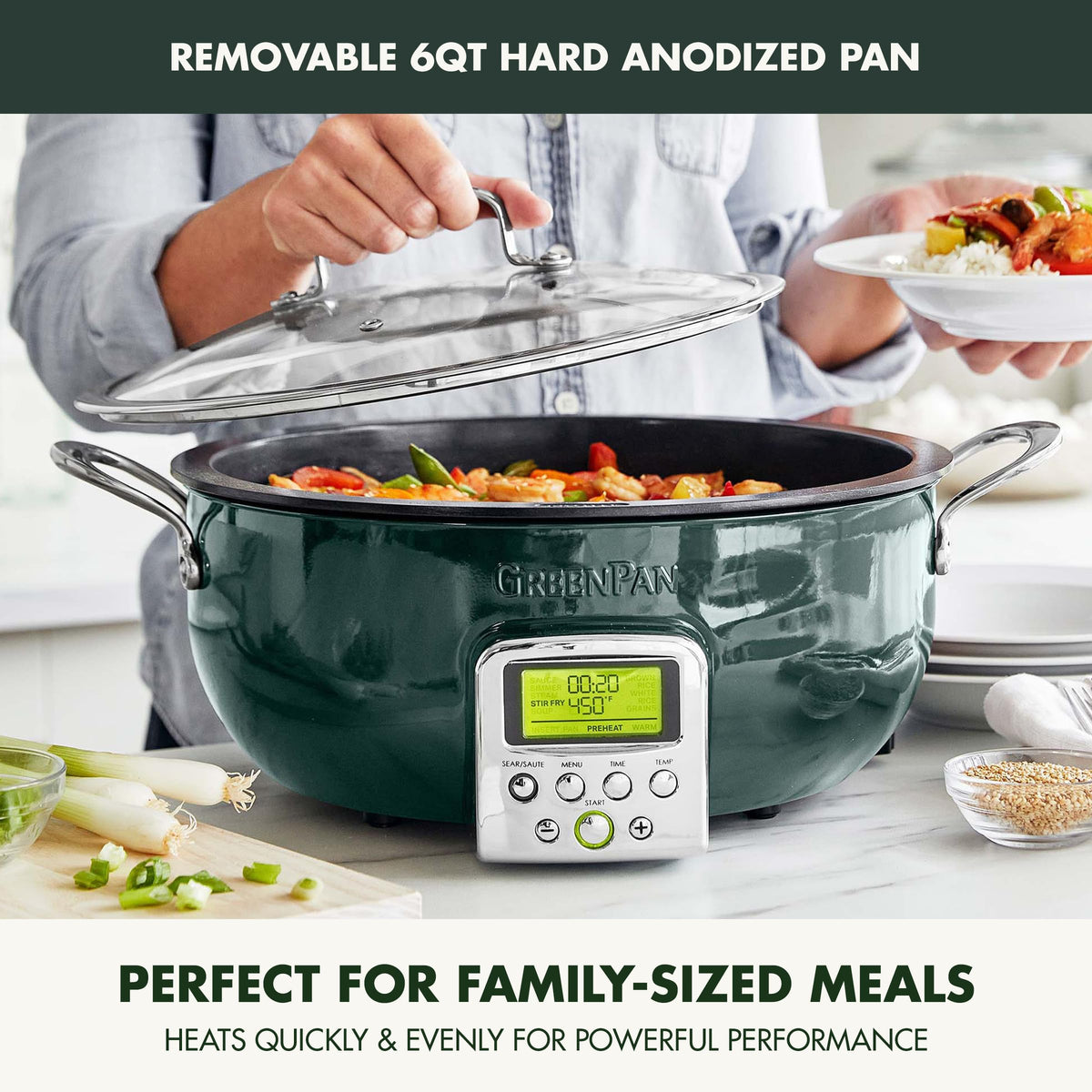 Elite Essential Smart Electric 6QT Skillet Pot (6 Quarts / Ponderosa Pine)