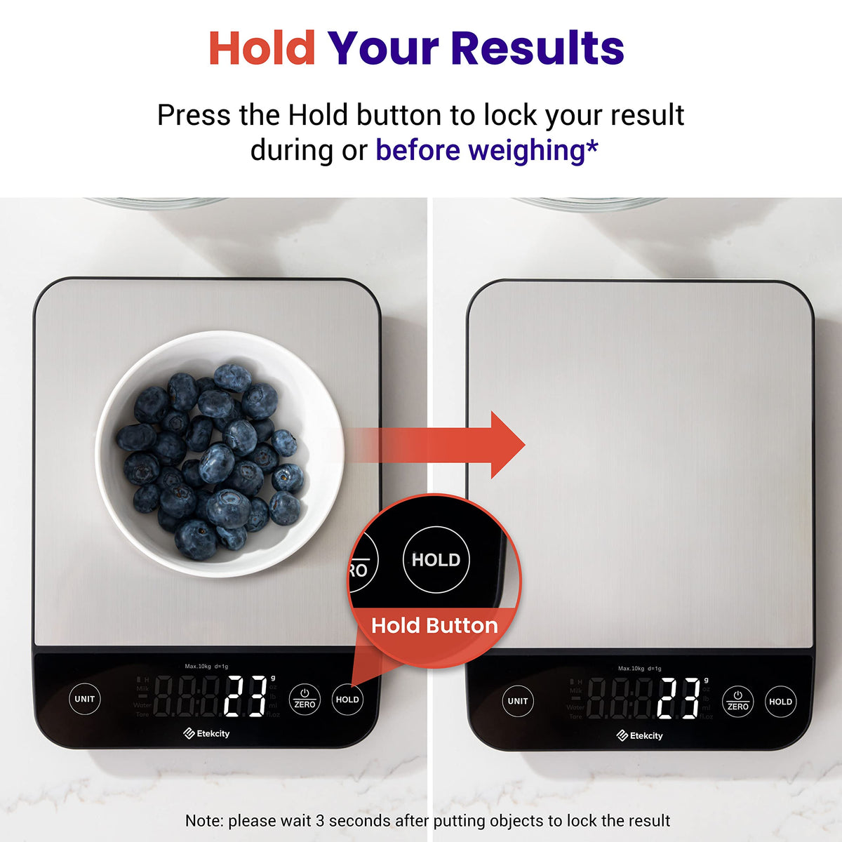 22lb Food Nutrition Scale (Stainless Steel with Black Accents)