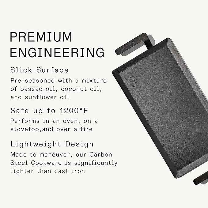Made In Cookware | Carbon Steel Griddle - (Like Cast Iron, but Better) | Professional Cookware | Crafted in Sweden | Induction Compatible