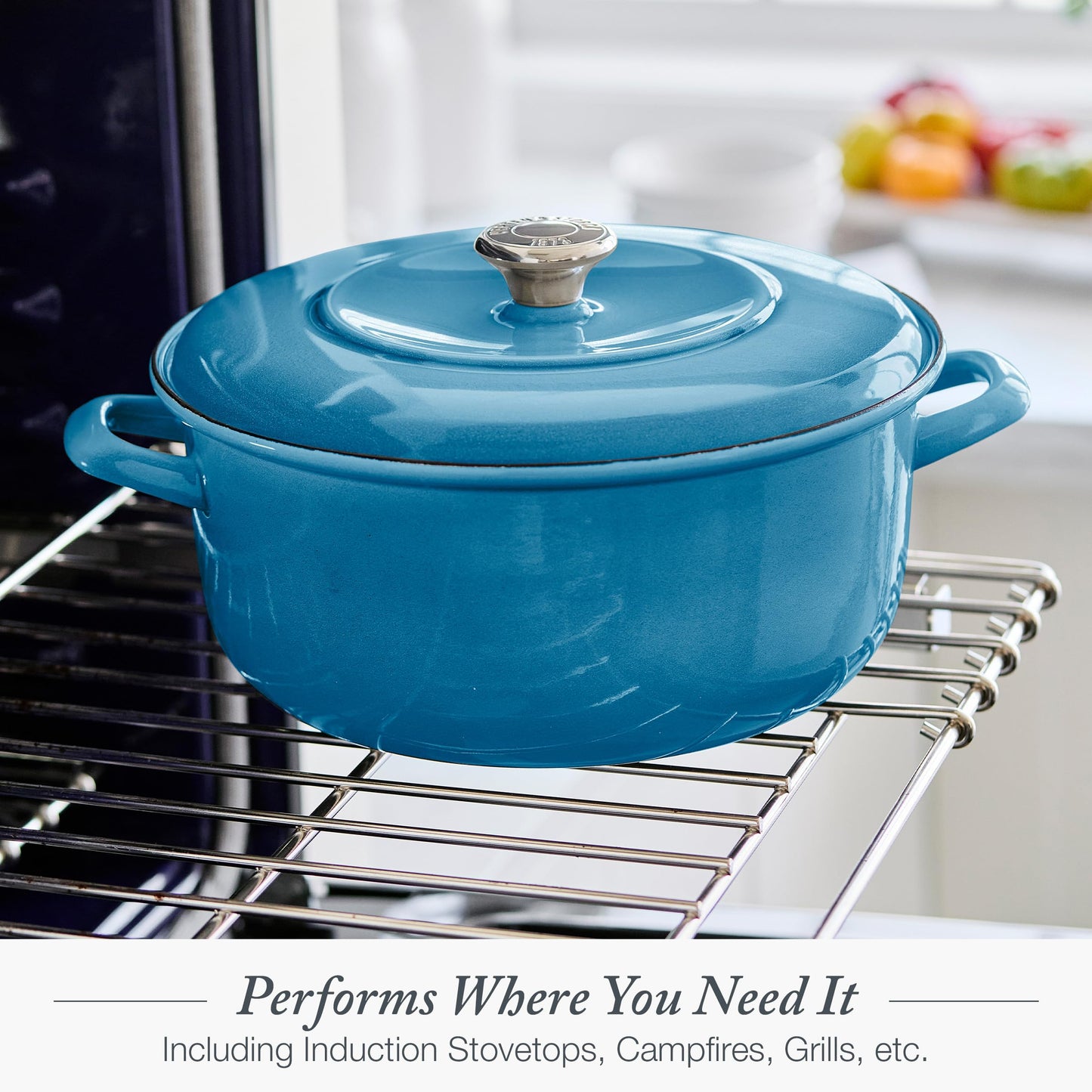 3.7QT & 5.5QT Dutch Ovens with Lids (Caribbean Blue)