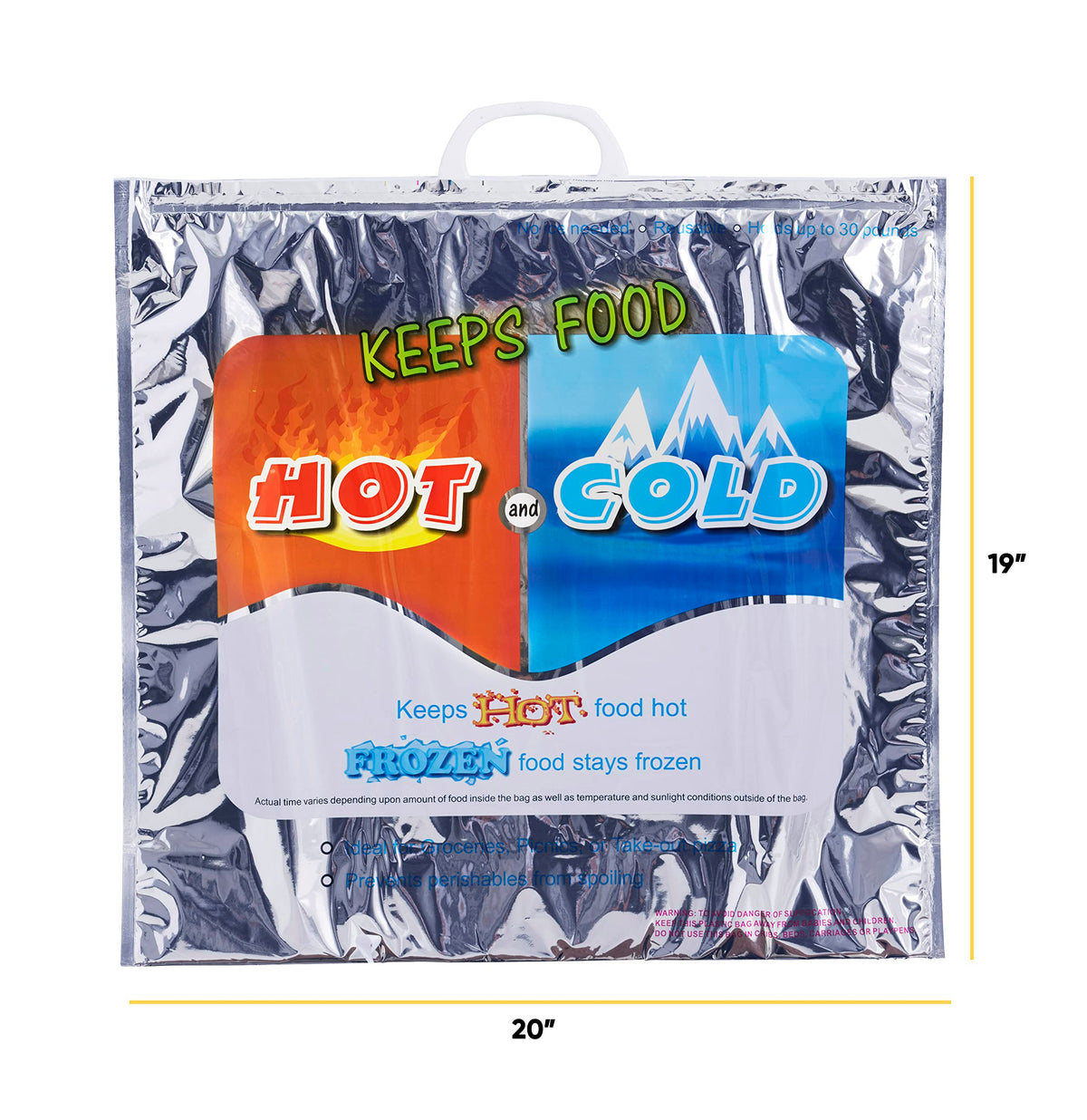 Hot and Cold Insulated Bags for Food Delivery (X-Large (Grocery Size))