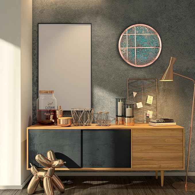 nooc art Handmade Copper Wall Art for Home, Living Room, Bedroom, Kitchen and Office Decor, Rustic Decorative Mural Art for Farmhouse Decor (Modern Copper, 17.7, Unframed)