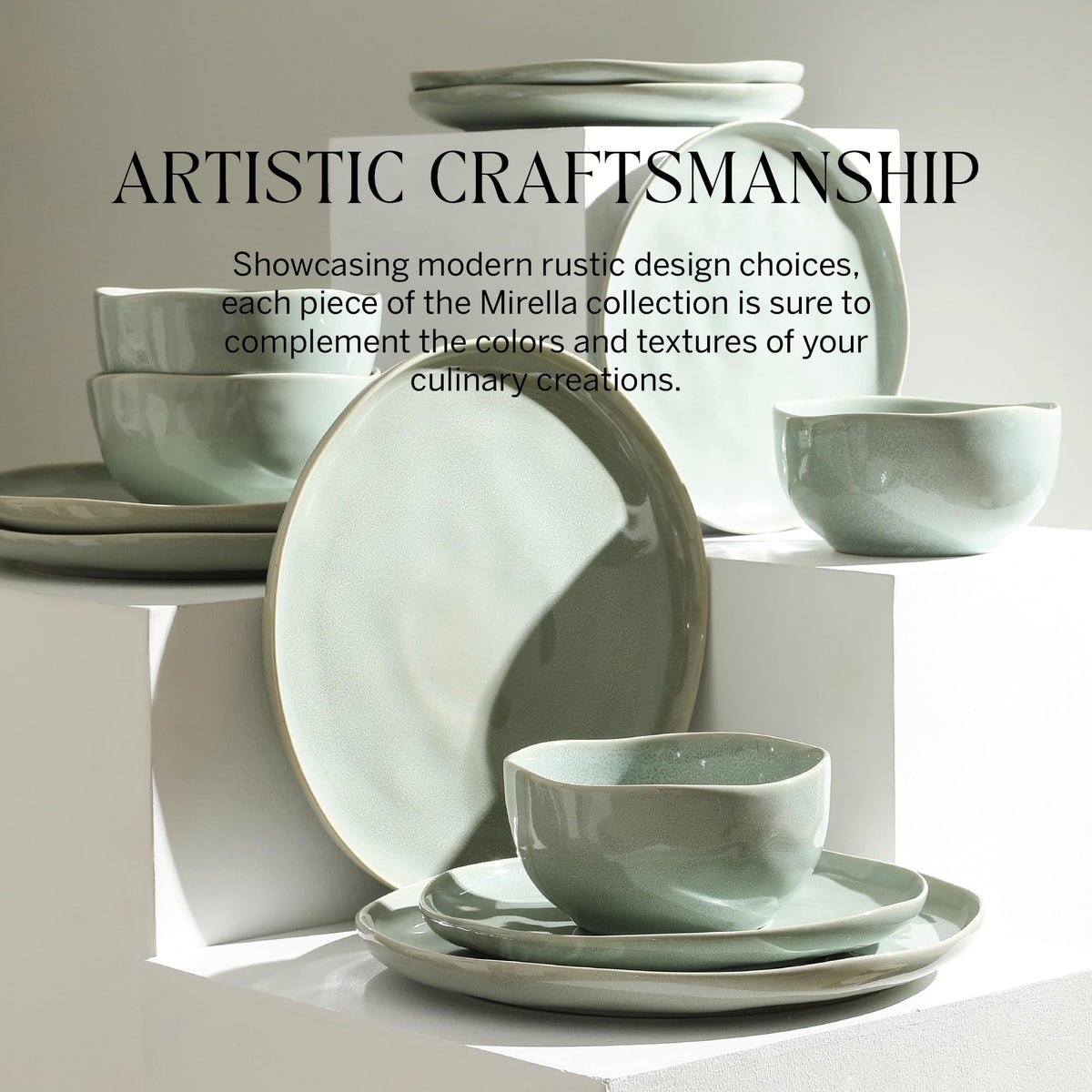 Mirella Dinnerware Set (Light Green / 12-Piece - Service for 4)