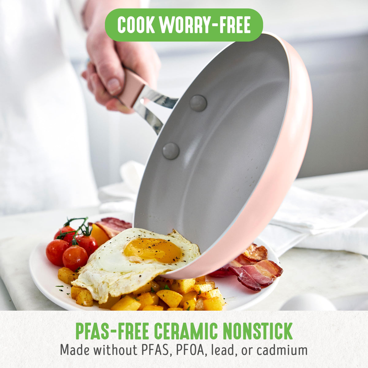 8” & 10” 2 Piece Nonstick Ceramic Frying Pan Set (2 Count)