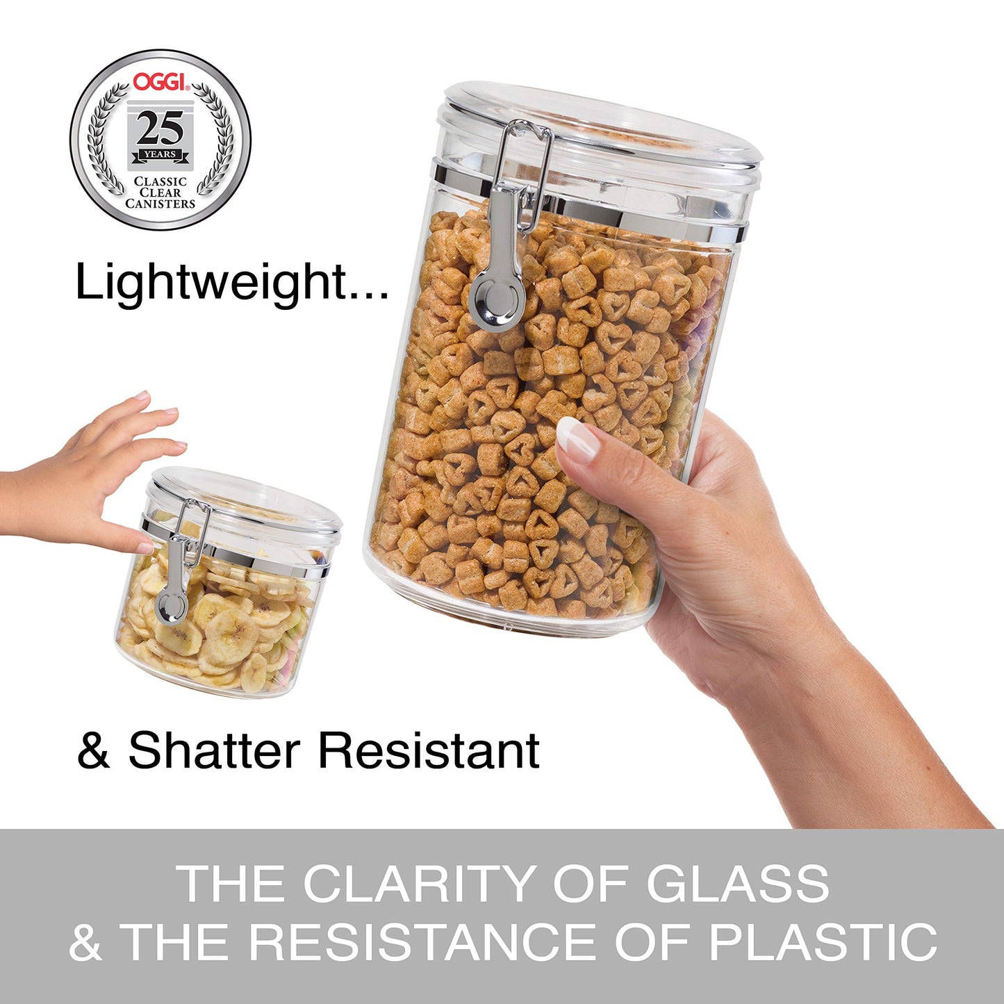 Jumbo Clear Canister with Clamp Lid (150-Fluid Ounce / Canister)