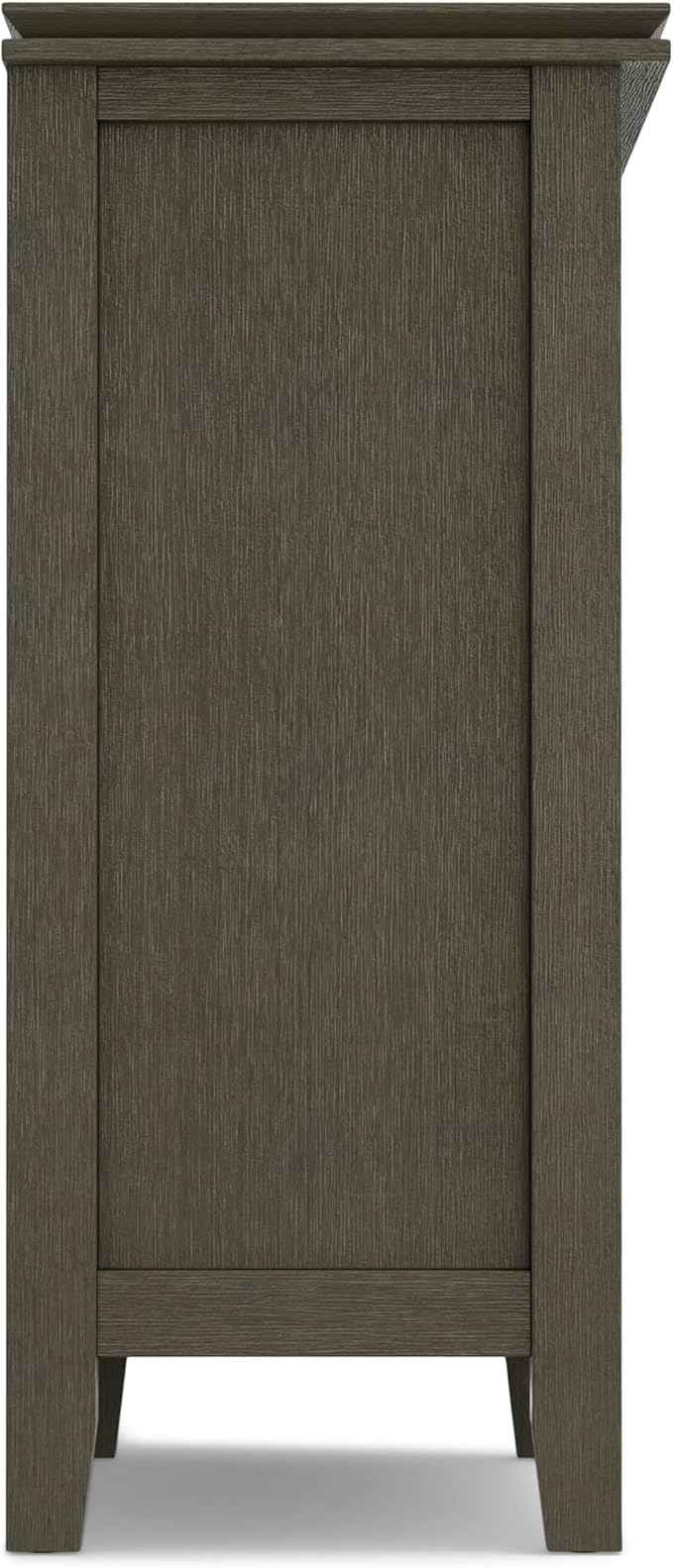 SIMPLIHOME Artisan SOLID WOOD 30 Inch Wide Contemporary Low Storage Cabinet in Farmhouse Grey, For the Living Room, Entryway and Family Room