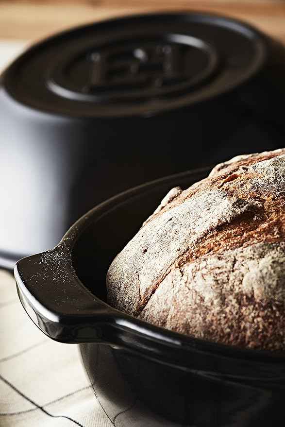 Emile Henry Ceramic Bread/Potato Cooker | Charcoal