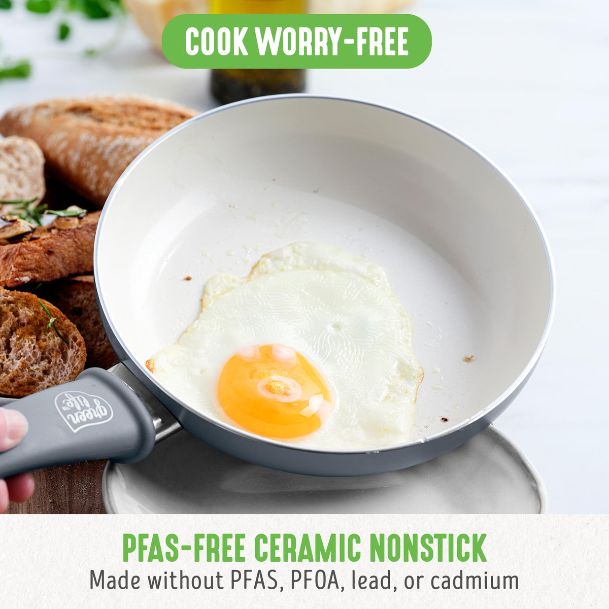Non Stick Fry Pan Set (7" & 10" Frying Pan Skillet Set / Gray)