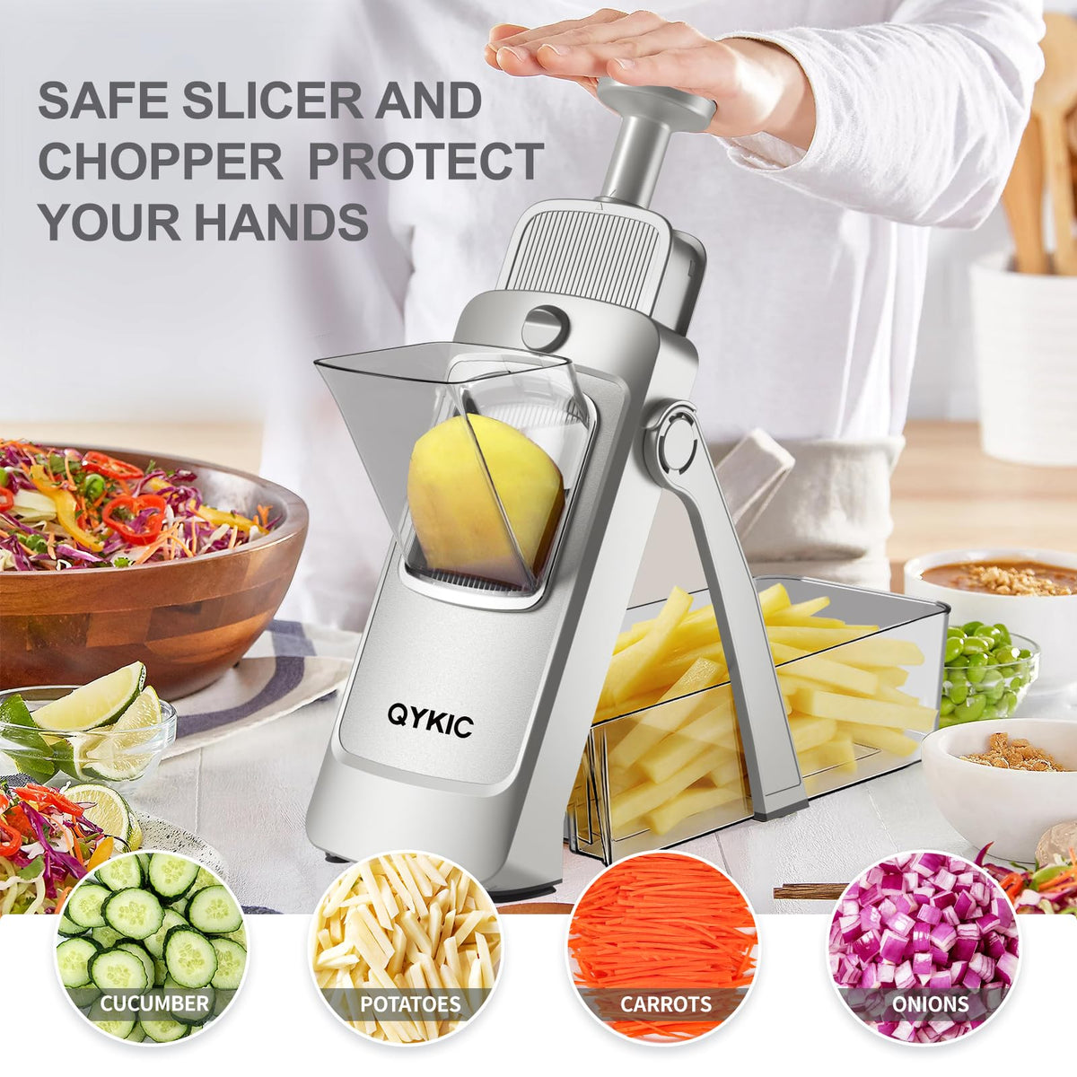 Mandoline Slicer for Kitchen (S4 Sliver)