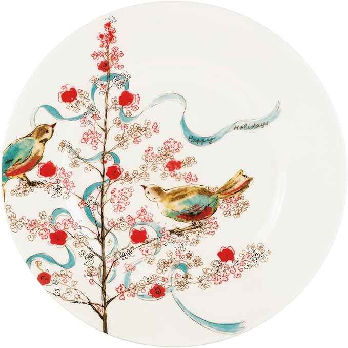 Lenox 810174 Chirp Seasonal 9-Inch Salad Plate 1-Piece, Service for 1, Luncheon Plate, Christmas Dinnerware
