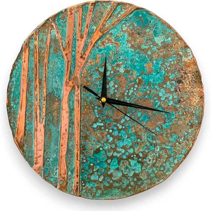 Handmade Copper Wall Clock Artisan Touch in Every Piece - Tree of Time Wall Decor Copper Clock for Living Room, Office, Kitchen & Bedroom (20 Inch)