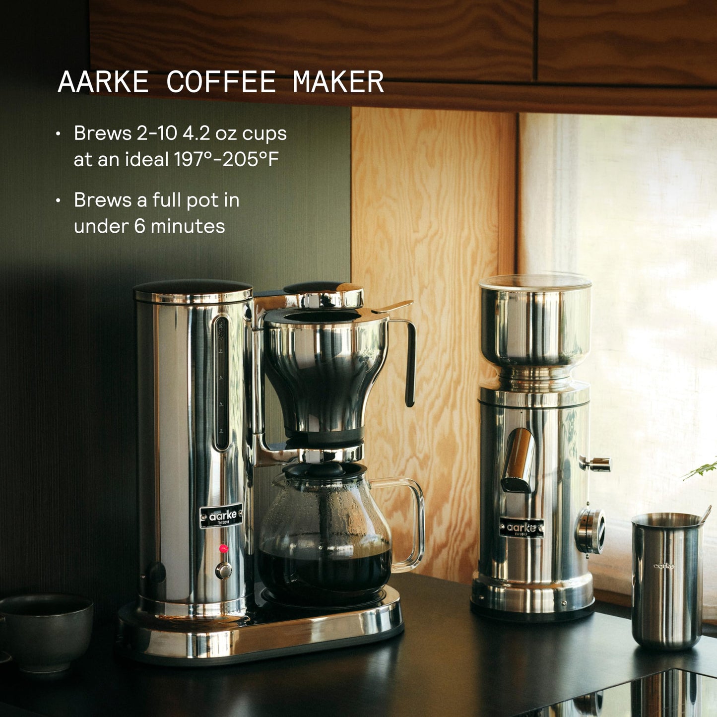 Drip Coffee Maker with 42oz Glass Carafe (Stainless Steel)