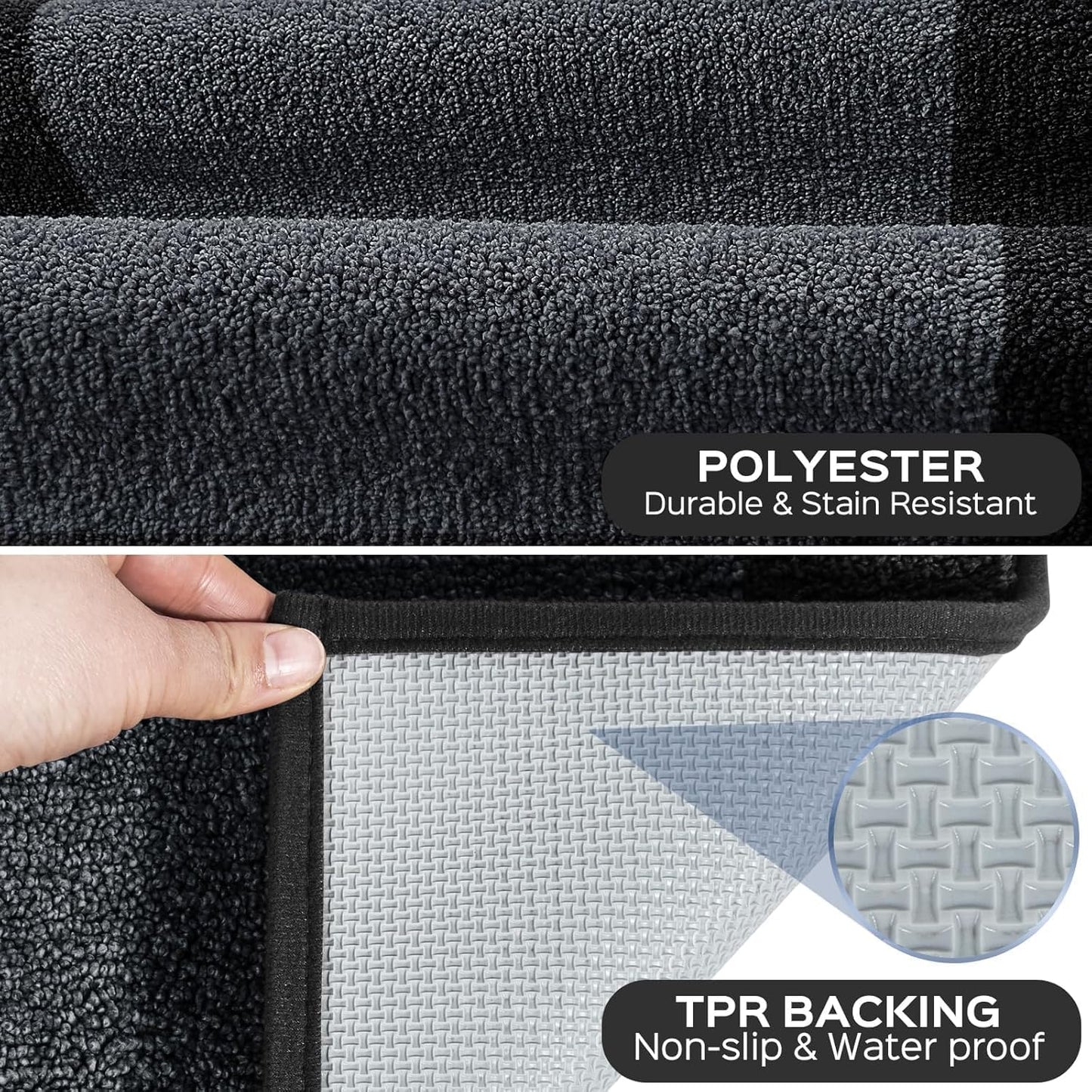 Machine Washable Kitchen Rug 24" x 96", Non Slip Kitchen Mat for Floor, Absorbent Entrance Runner Rug for Bedroom, Hallway, Bathroom, Door (Roll Packing)