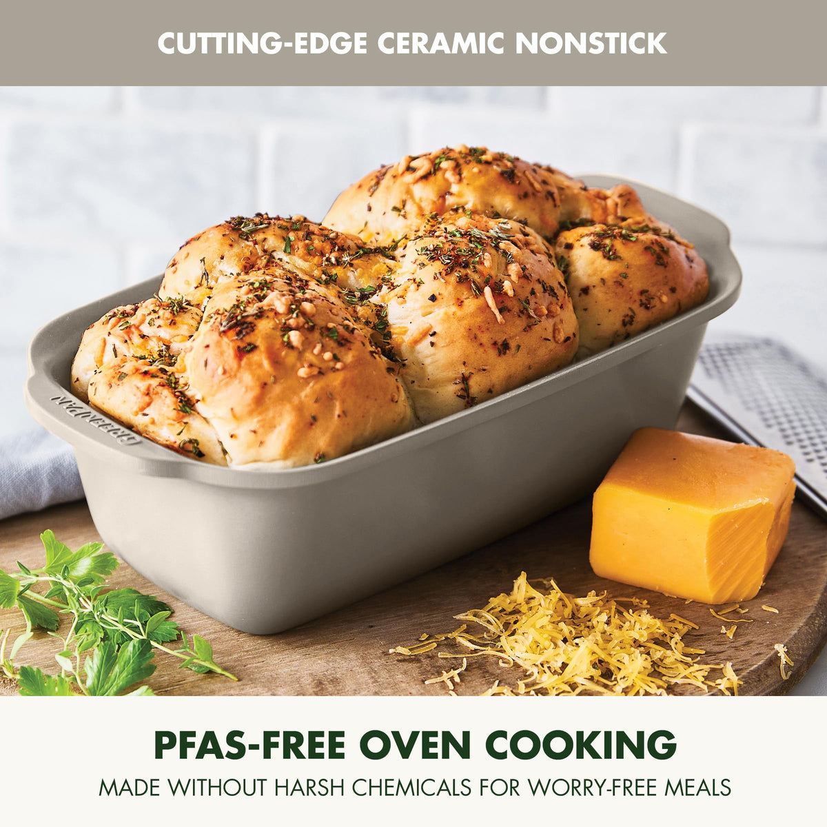 Premiere Ovenware Healthy Ceramic Nonstick 1 lb. Loaf Baking Pan (1 lb. Loaf Pan / Taupe)