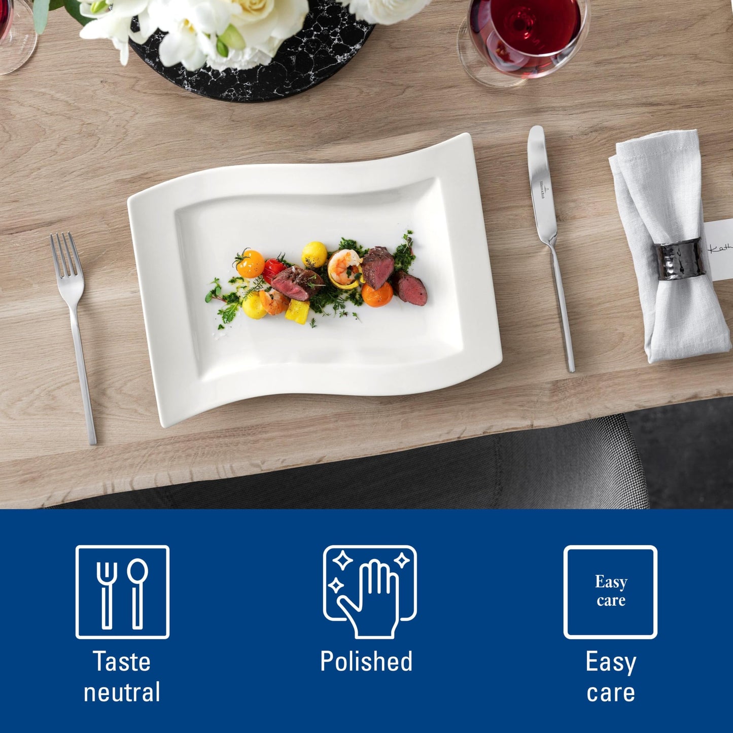 NewWave Collection 64 Piece Flatware Set