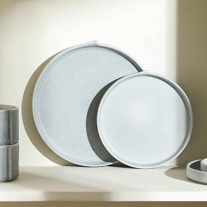 Stone Lain Bao 4-Piece Dinner Plate Set Stoneware, Blue-Grey