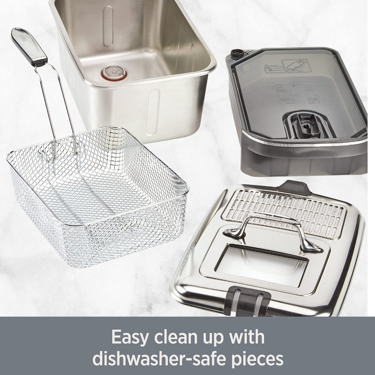 Electric Deep Fryer with Basket and Lid