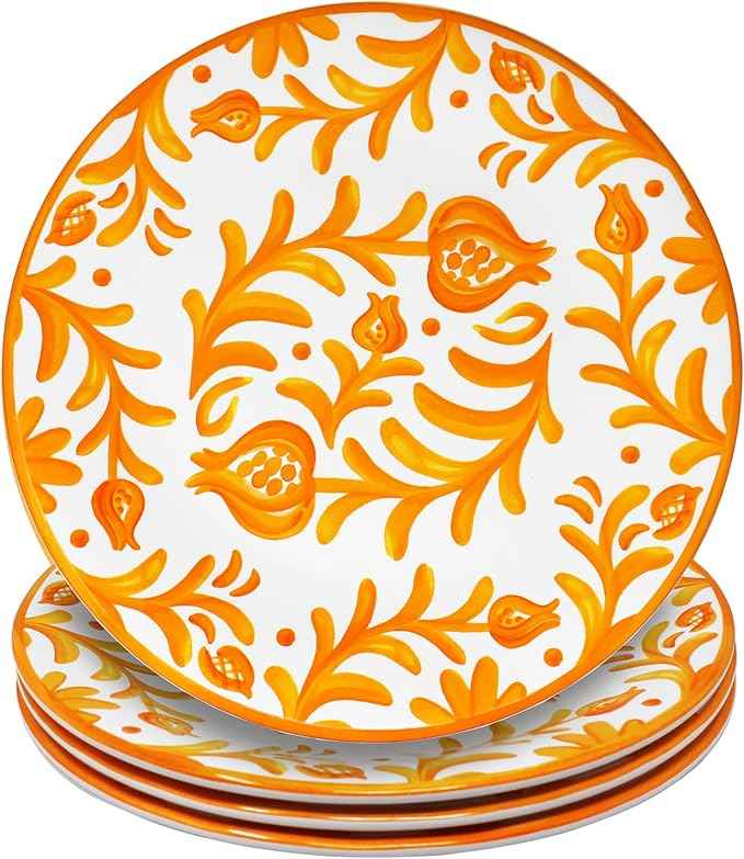 Le Cadeaux Luxury Melamine 18 Piece Dinnerwear Set, Service for 6, Sicily Orange