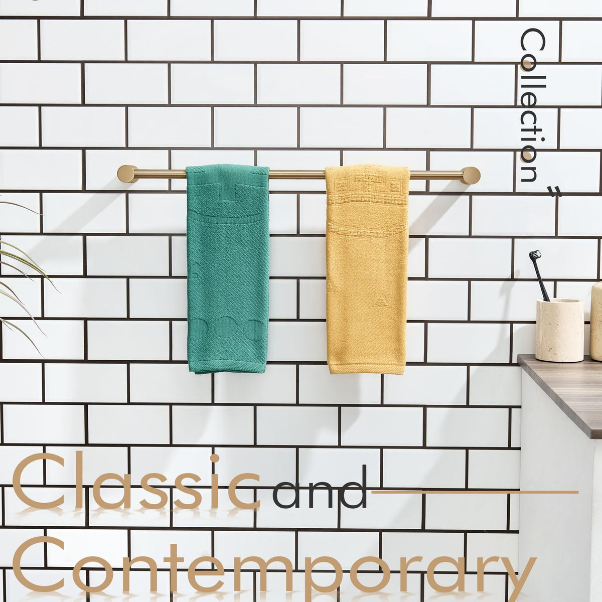 Bathroom Towel Rack Wall Mounted 24'' Bath Towel Bar Holder for Bathroom Hardware Accessories Champagne Bronze Stainless Steel (Champagne Bronze / 24-Inch)