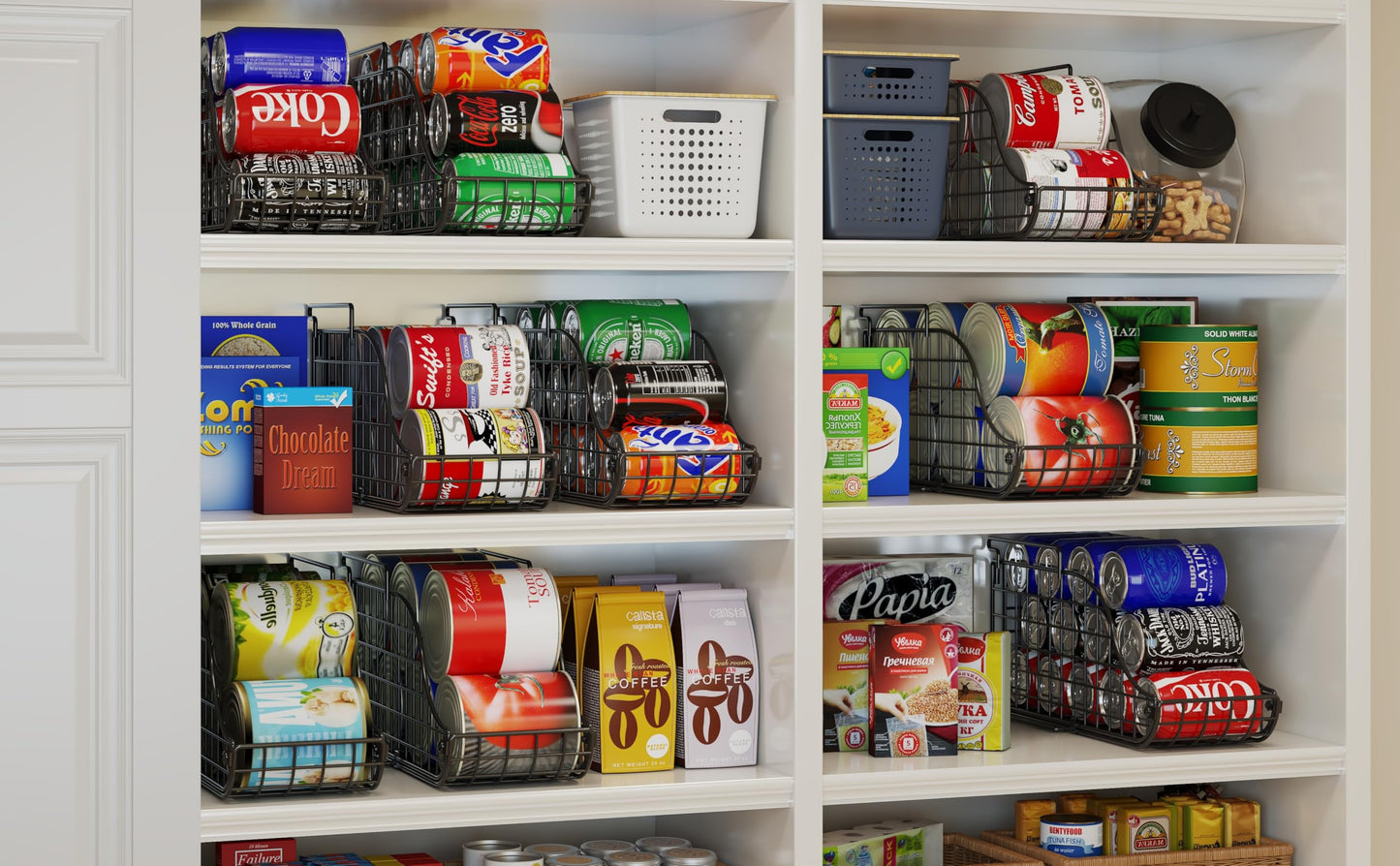 6 Pack Stackable Can Organizer for Pantry Cabinet Food Storage (6 Count)