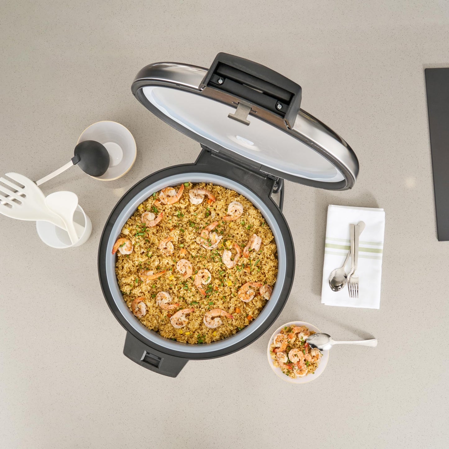 Cup (Cup Raw) Steel Electric Rice Cooker Warmer