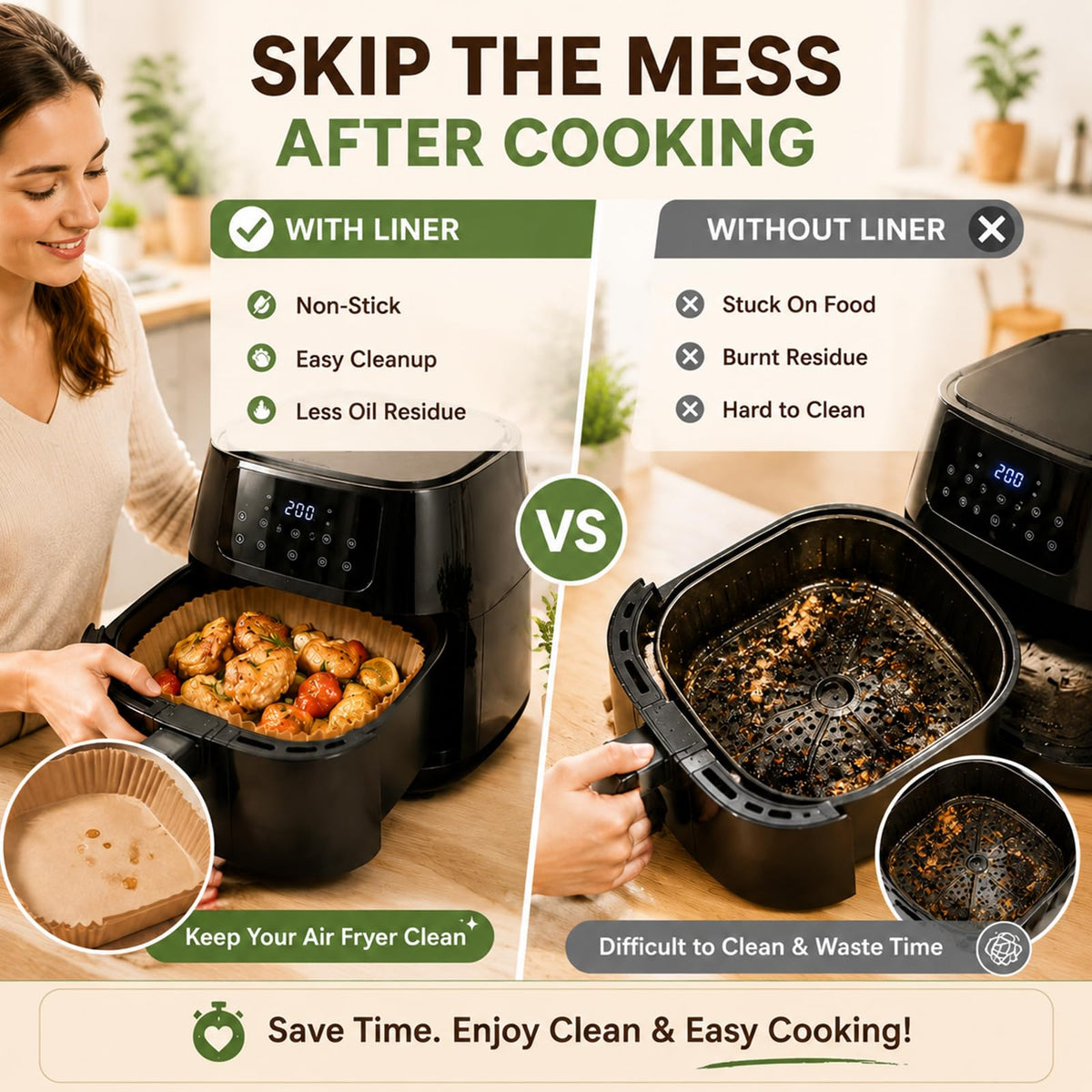 10 Inch Air Fryer Liners Disposable