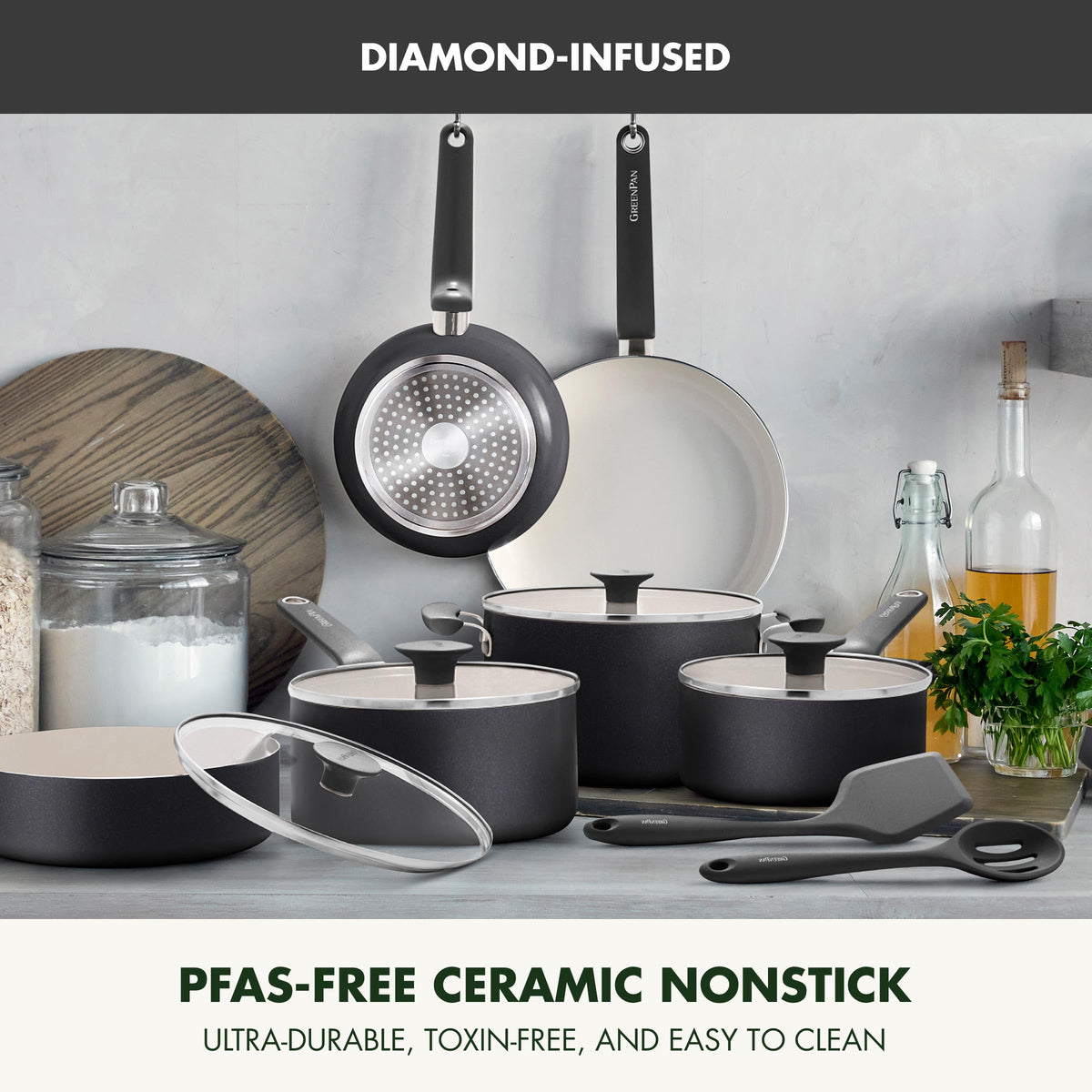 Rio Advanced 12 Piece Cookware Set (12 Piece Cookware Set / Black)