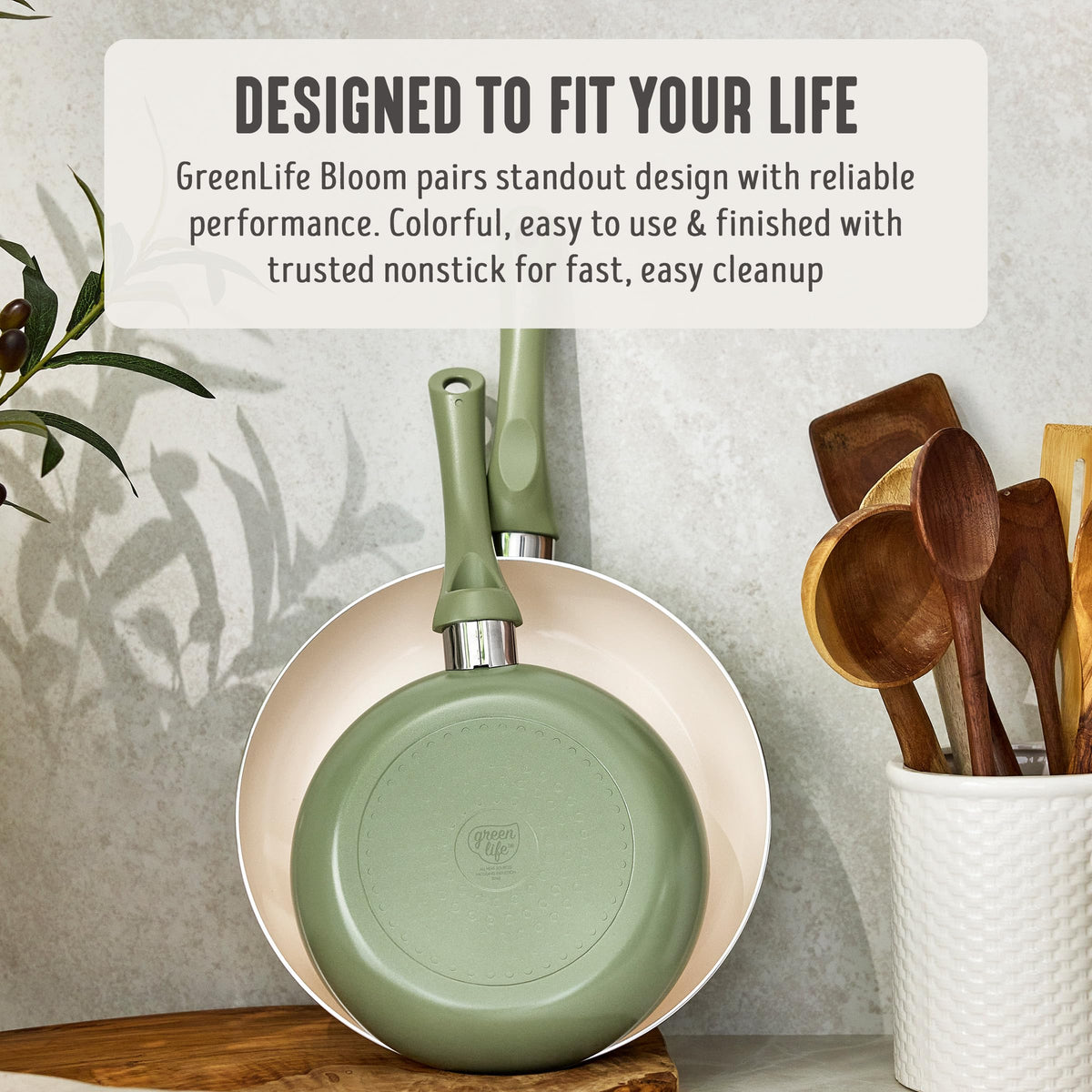 2 Piece 8" & 10" (8" and 10" Frying Pan Skillet Set / Sage Green)