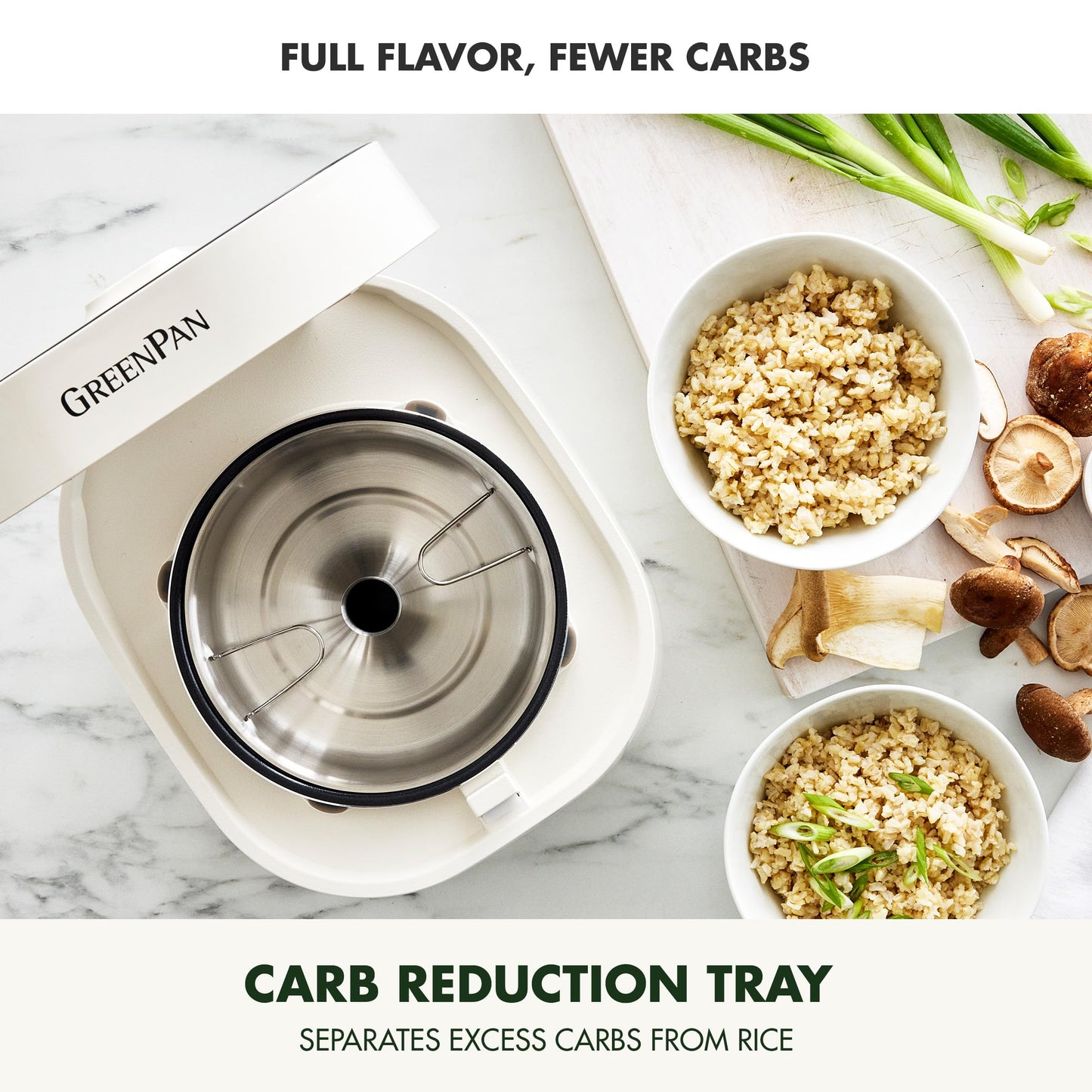 Carb Reducing Electric Rice Cooker (Cream / 4 Cups / Carb-Reducing)