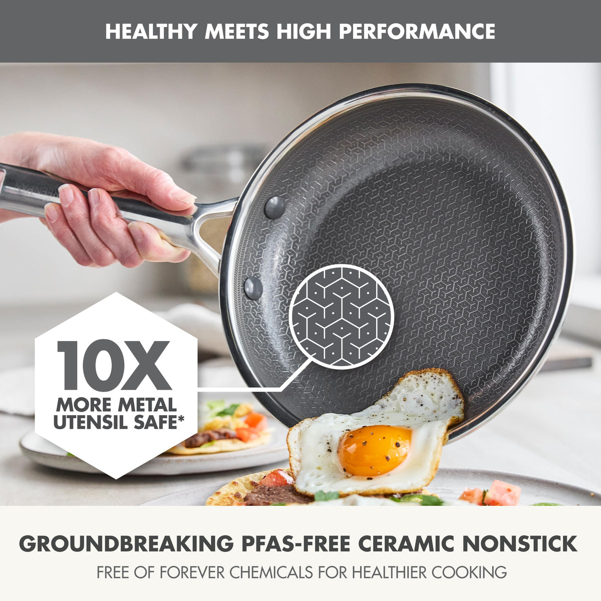 Hybrid APEX 13 Piece Stainless Steel Ceramic Nonstick Cookware Set (Silver)