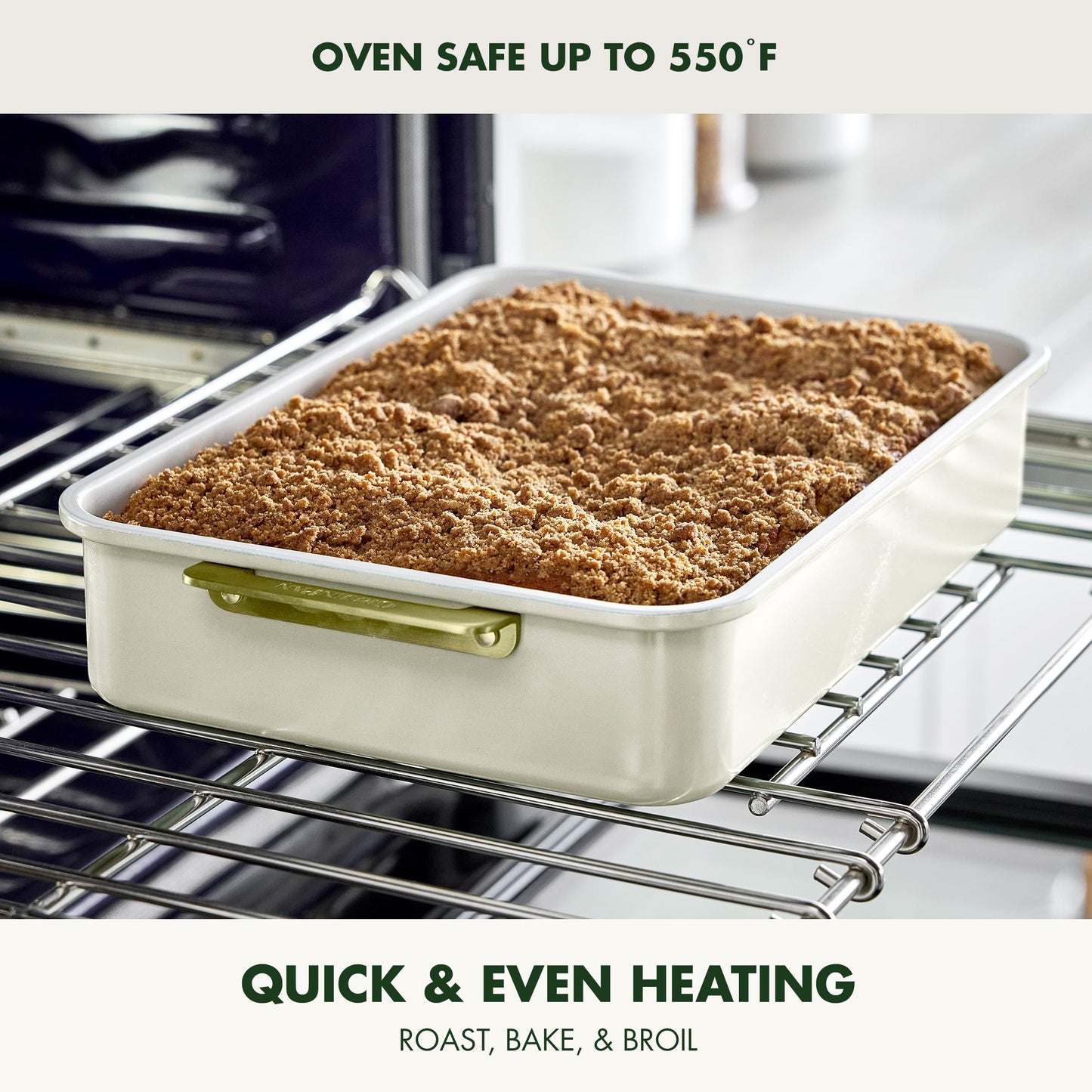 Bakeware 13” x 9” Rectangular Cake Pan (13" x 9" Rectangular Cake Pan / Cream)