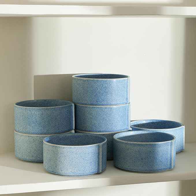 Stone Lain Bao 4-Piece Bowl Set Stoneware, Blue