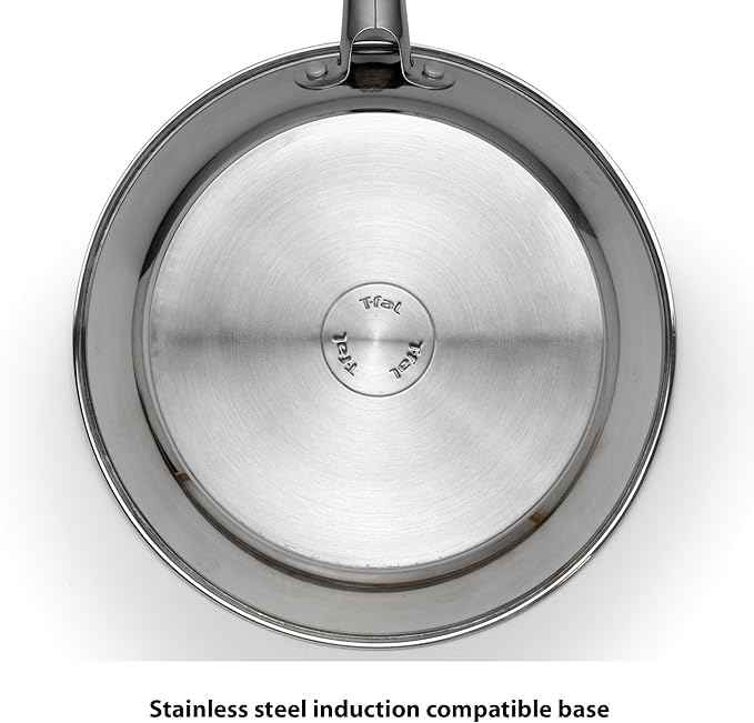 T-fal Performa Stainless Steel Cookware Set 12 Piece Induction Oven Broiler Safe 500F Pots and Pans, Dishwasher Safe Silver
