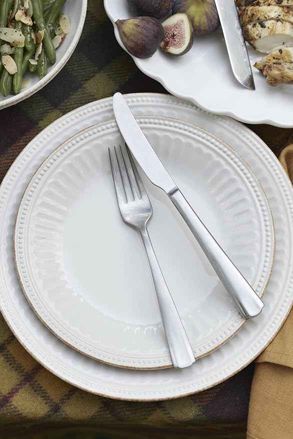 Lenox 897388 French Perle Groove 12-Piece Dinnerware Set, Service For 4