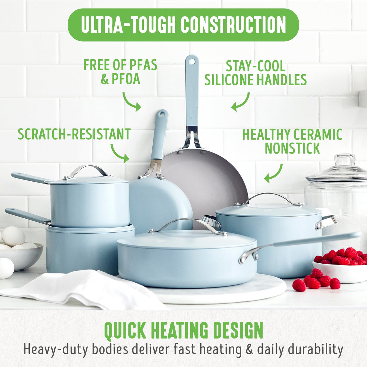 10 Piece Nonstick Ceramic Cookware Set