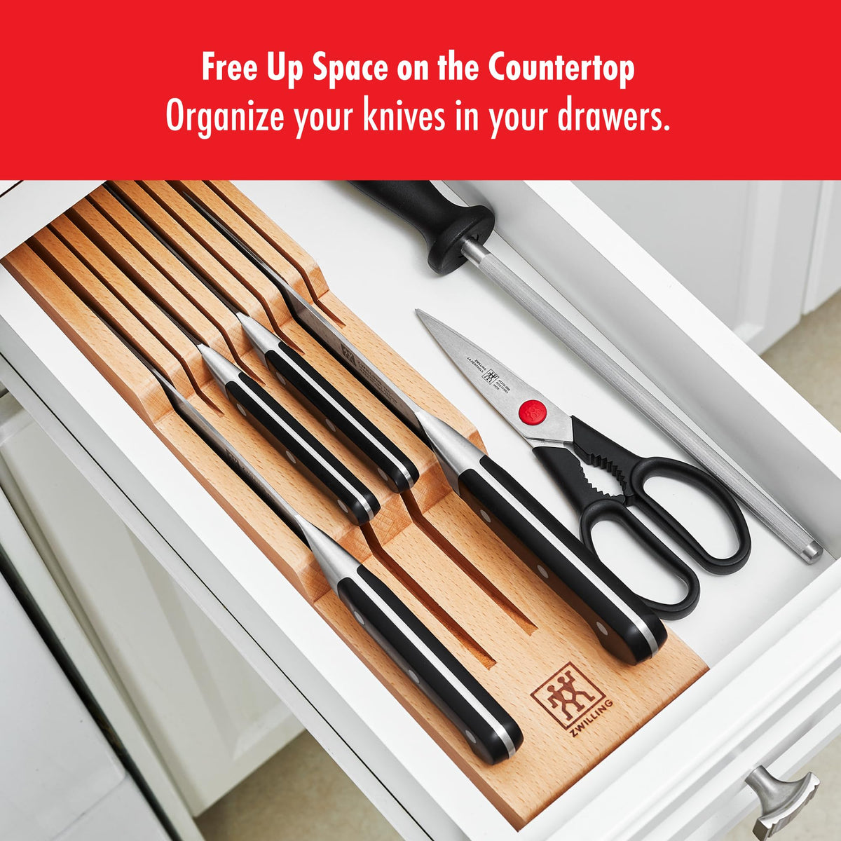 8 Slot In Drawer Knife Block (Beechwood / 8 slot)