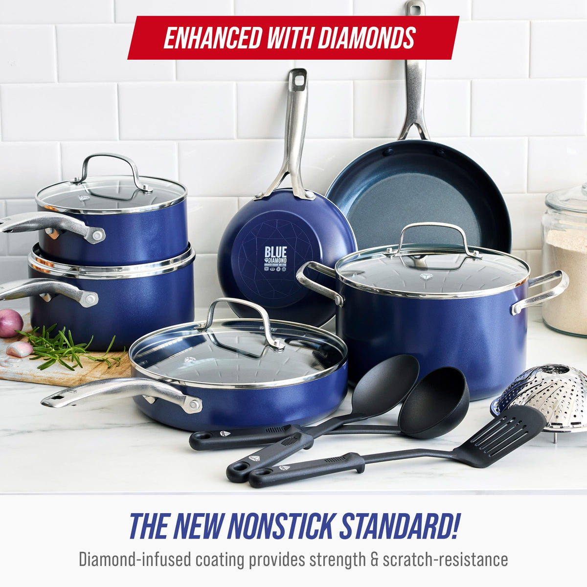 14 Piece Cookware Set (14 Piece Cookware Set / Blue)
