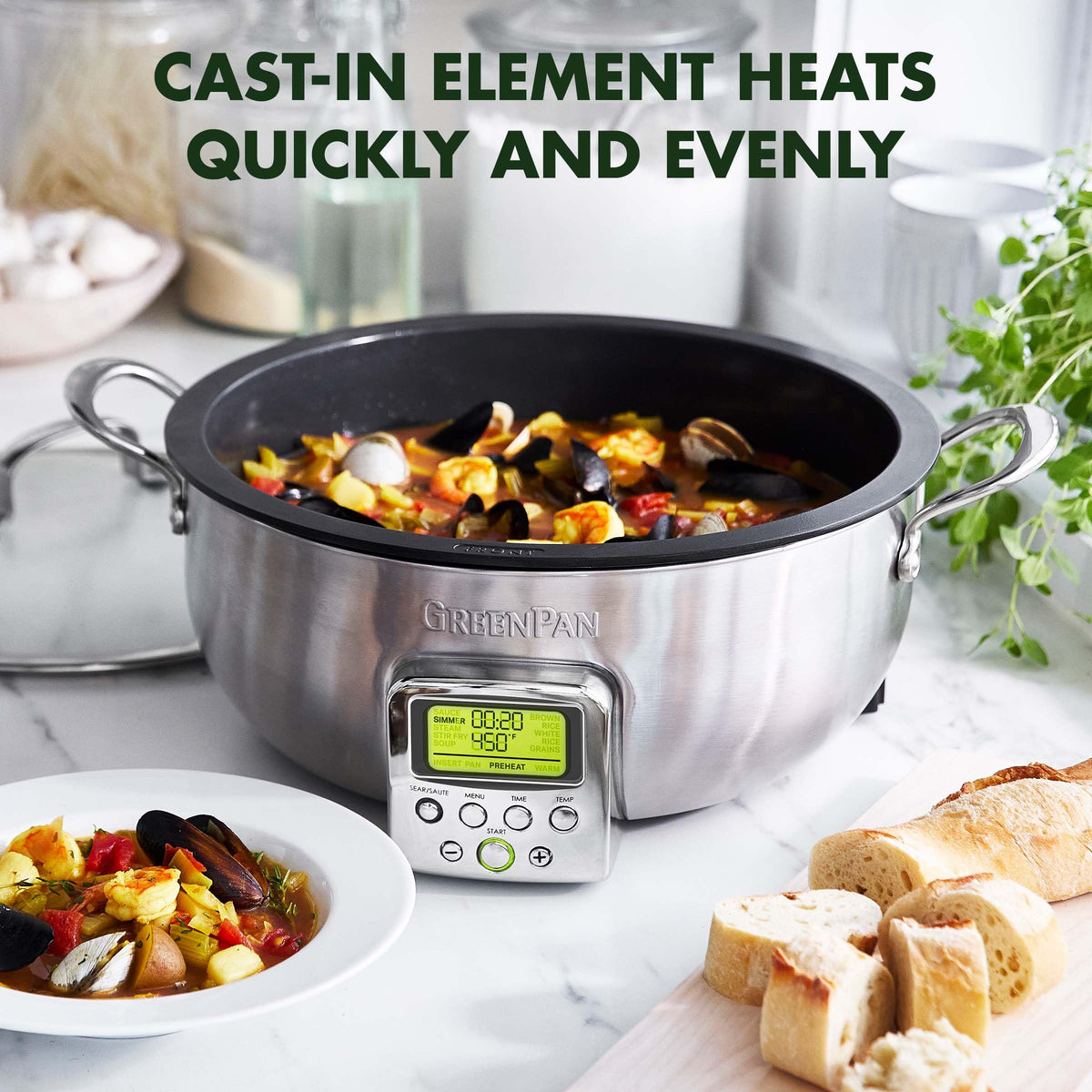Elite 6QT Electric Skillet (6 Quarts / Stainless Steel)