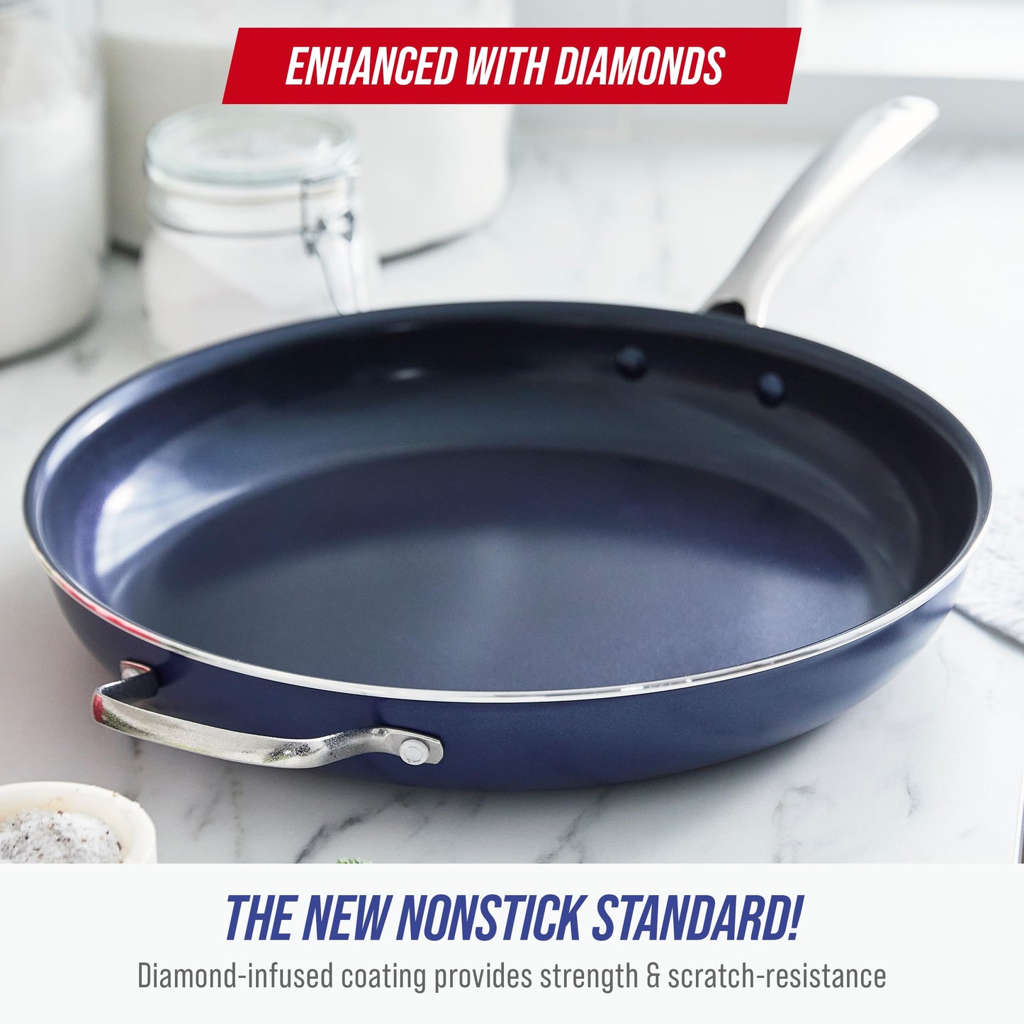 14" Diamond Infused Ceramic Nonstick Frying Pan Skillet (14" Frying Pan Skillet)